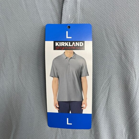 NEW Kirkland Signature Men's L Performance Polo Shirt UPF 50+ Gray - Picture 8 of 8